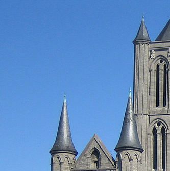 Gent - 3 torens van Sint Niklaaskerk, Belfort en St. Baafskathedraal